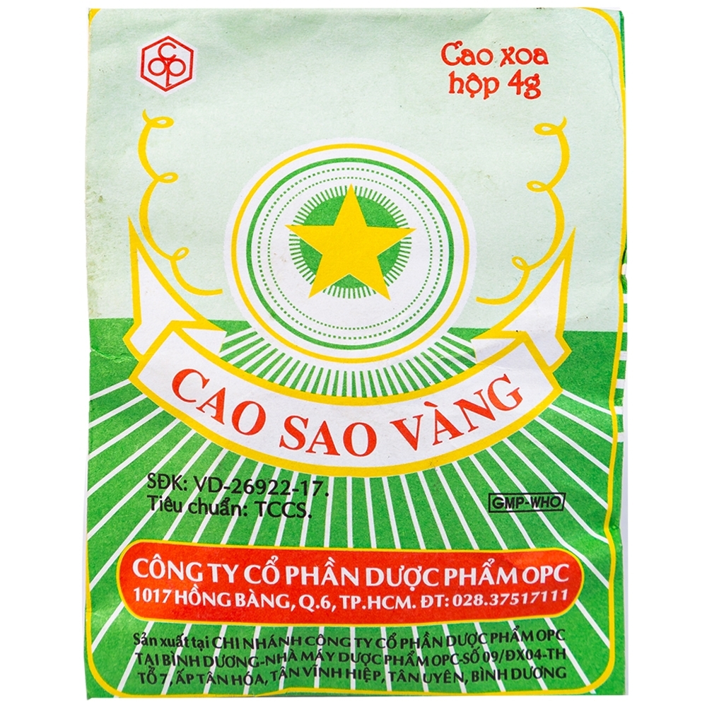 Hình ảnh Cao Sao Vàng OPC điều trị cảm cúm, nhức đầu (10 gói x 4g)