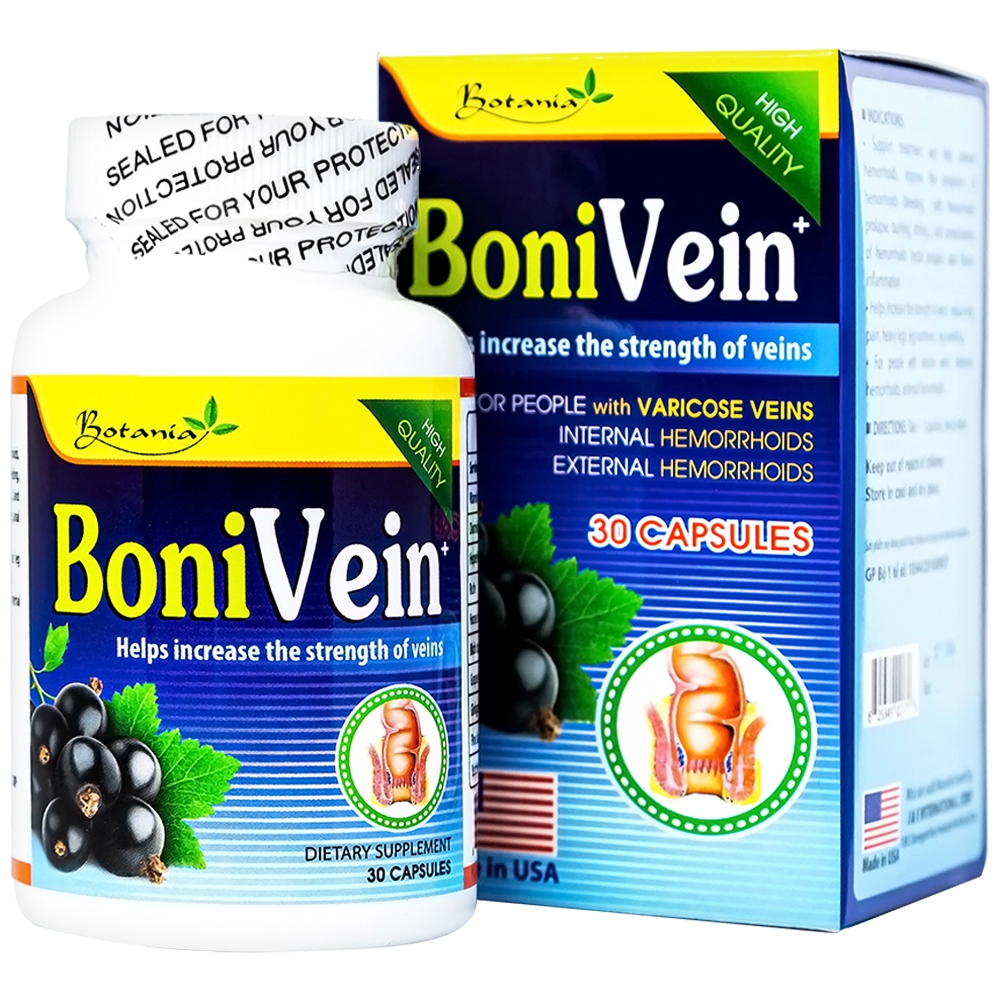 Hình ảnh Viên uống BoniVein Botania hỗ trợ tăng sức bền của tĩnh mạch (30 viên)