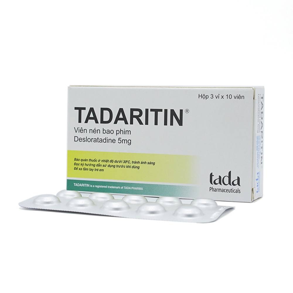 Hình ảnh Thuốc Tadaritin 5mg Tada Pharma giảm viêm mũi dị ứng, mày đay (3 vỉ x 10 viên)