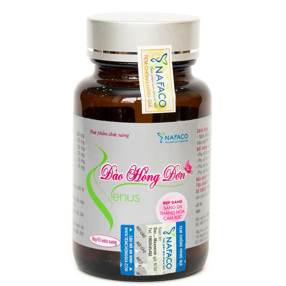 Hình ảnh Viên uống Đào Hồng Đơn Venus Nafaco hỗ trợ cải thiện thiếu hụt nội tiết tố nữ (60 viên)