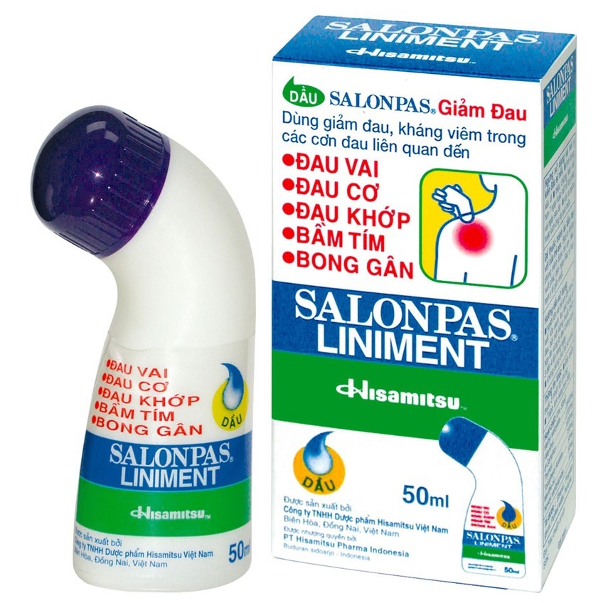 Hình ảnh Dầu Salonpas Liniment giảm đau, kháng viêm các cơn đau vai, đau cơ (50ml)