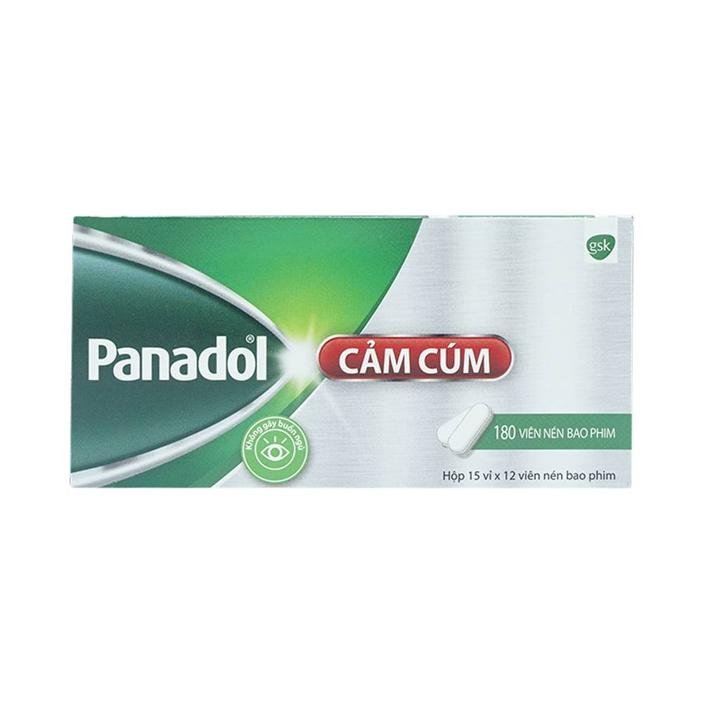 Hình ảnh Viên nén Panadol Cảm Cúm GSK giảm các triệu chứng cảm cúm, sốt, đau và xung huyết mũi (15 vỉ x 12 viên) 