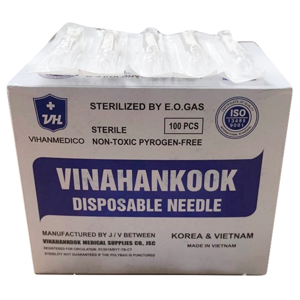 Hình ảnh Đầu kim 26g Vinahankook sử dụng một lần dùng để tiêm chích, lấy máu, pha thuốc (100 cái)