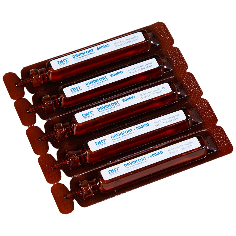 Hình ảnh Dung dịch Davinfort 800mg/10ml Hataphar điều trị chứng chóng mặt (20 ống x 10ml)