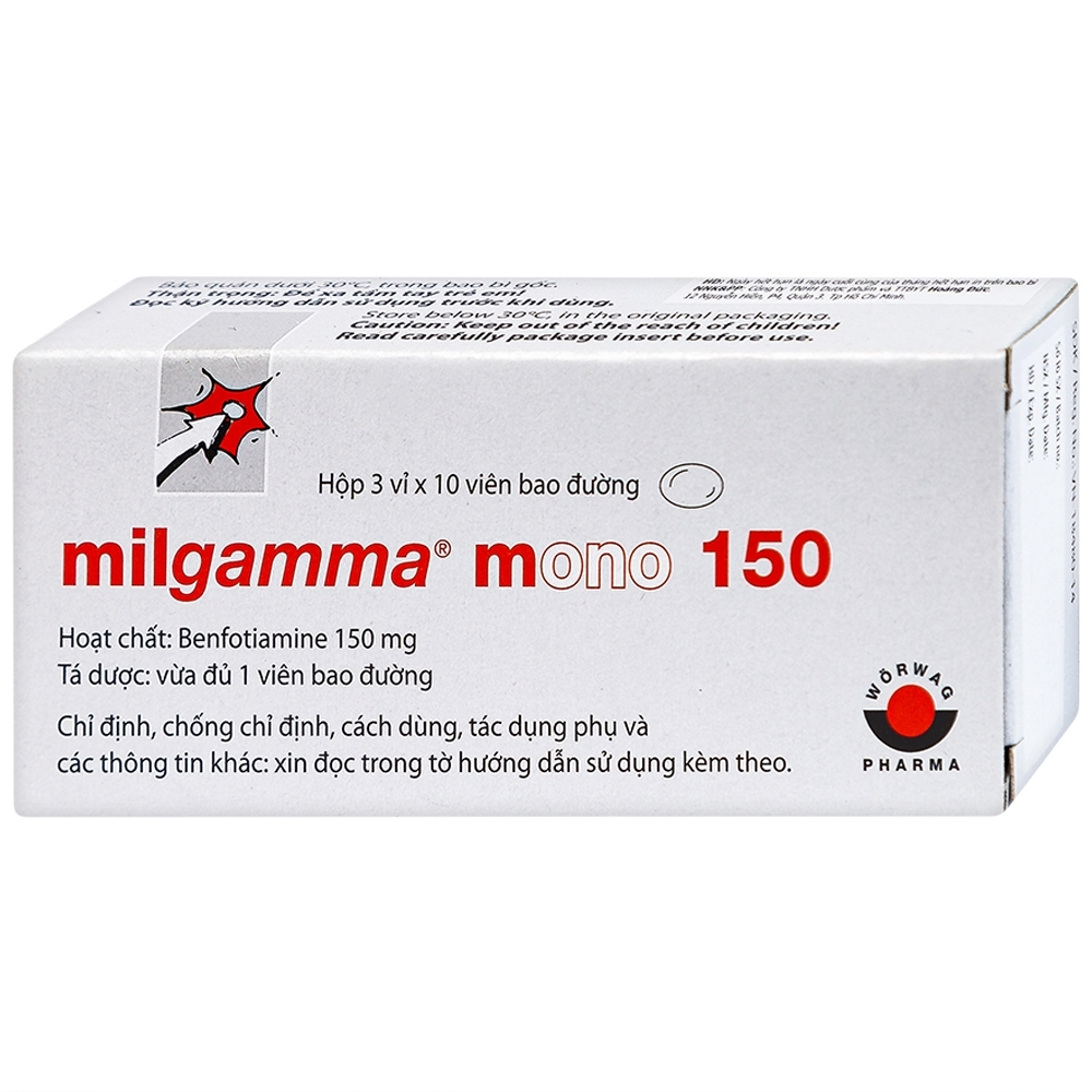 Hình ảnh Viên nén Milgamma Mono 150 Dragenopharm điều trị viêm đa dây thần kinh (3 vỉ x 10 viên)
