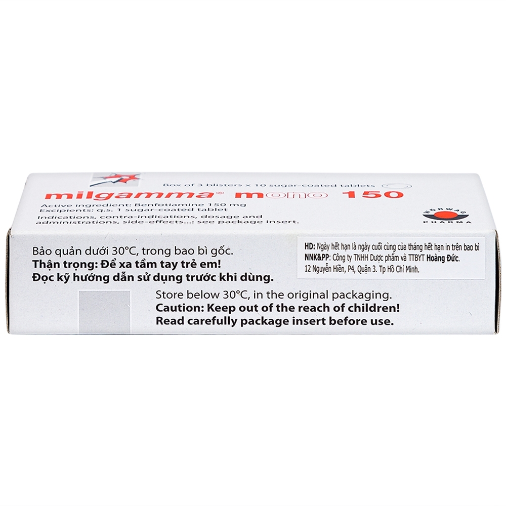 Hình ảnh Viên nén Milgamma Mono 150 Dragenopharm điều trị viêm đa dây thần kinh (3 vỉ x 10 viên)