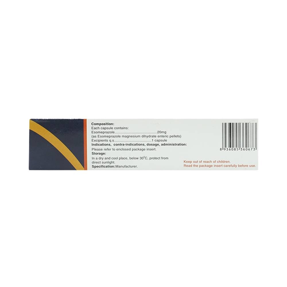 Hình ảnh Thuốc Nesteloc 20 USP điều trị trong hội chứng trào ngược dạ dày - thực quản (3 vỉ x 10 viên)