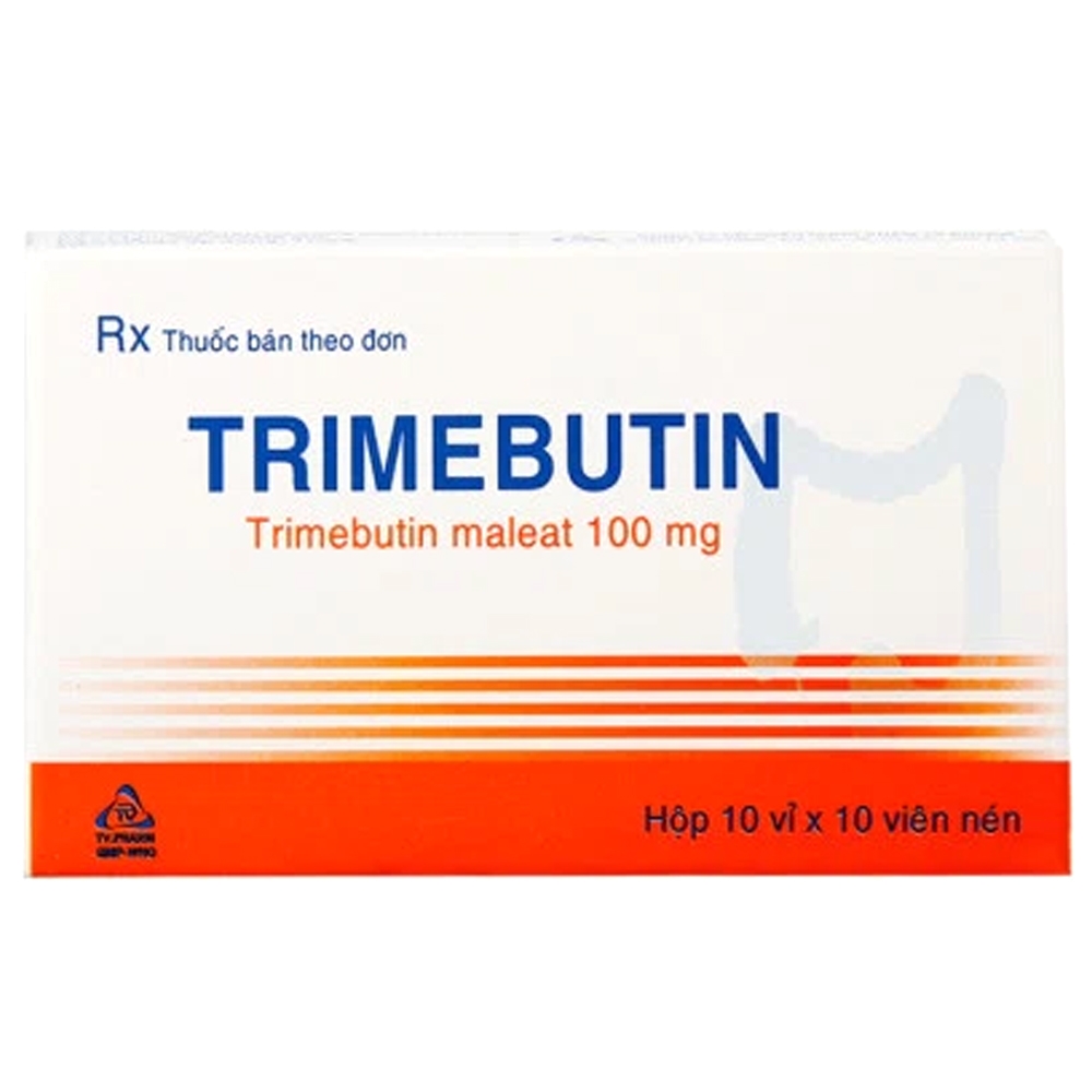 Hình ảnh Thuốc Trimebutin 100mg TV Pharm điều trị rối loạn tiêu hóa (10 vỉ x 10 viên)