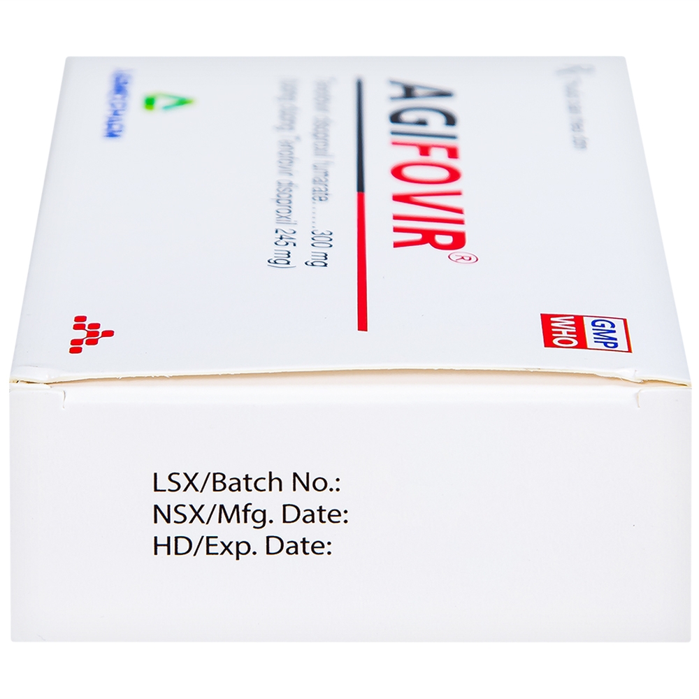 Hình ảnh Thuốc Agifovir 300mg Agimexpharm hỗ trợ điều trị HIV-1, viêm gan B mạn tính (3 vỉ x 10 viên)