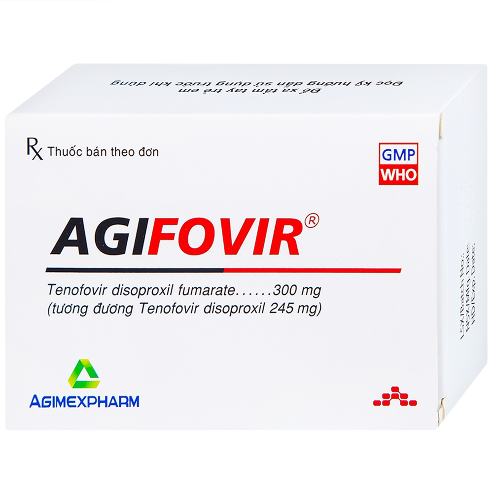 Hình ảnh Thuốc Agifovir 300mg Agimexpharm hỗ trợ điều trị HIV-1, viêm gan B mạn tính (3 vỉ x 10 viên)