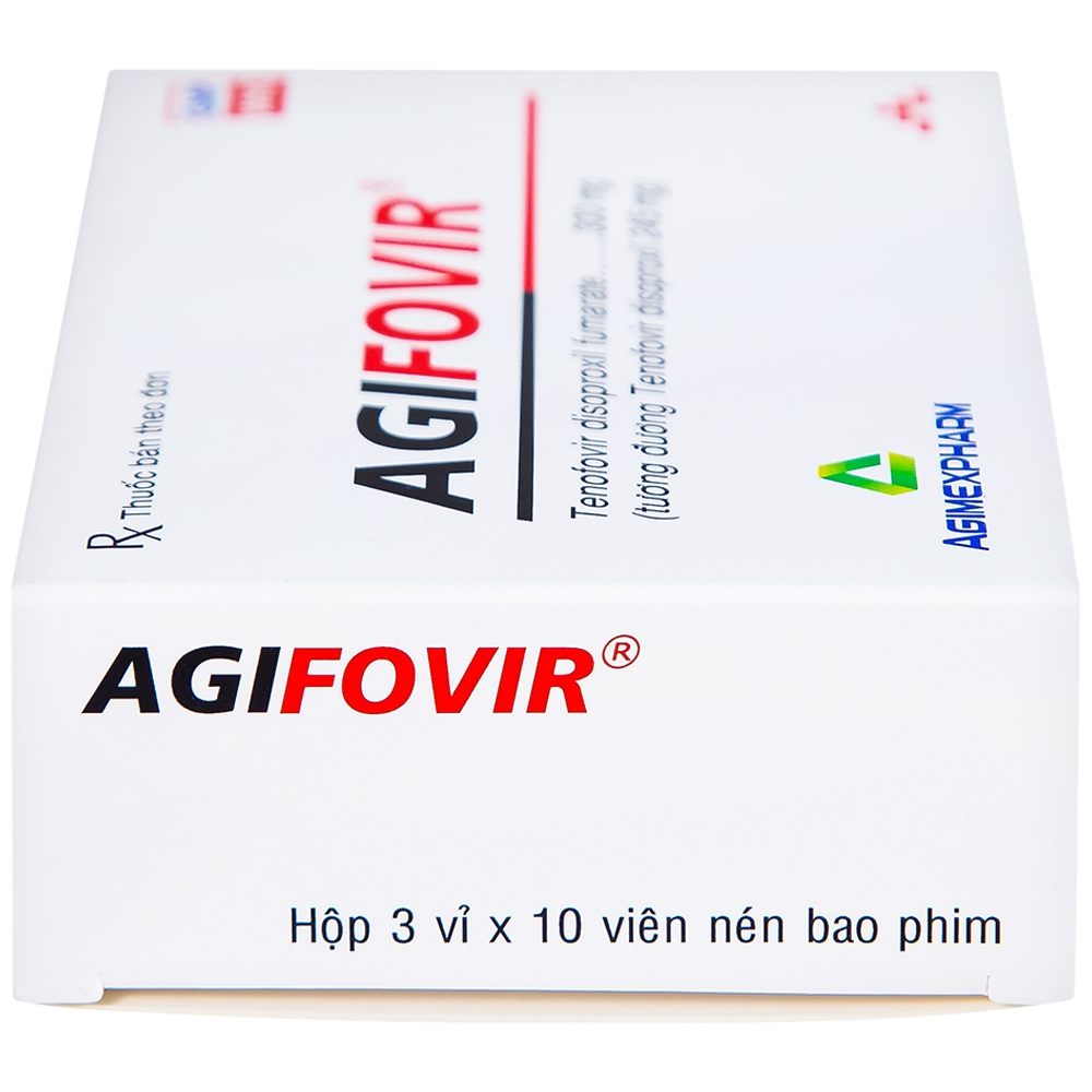 Hình ảnh Thuốc Agifovir 300mg Agimexpharm hỗ trợ điều trị HIV-1, viêm gan B mạn tính (3 vỉ x 10 viên)