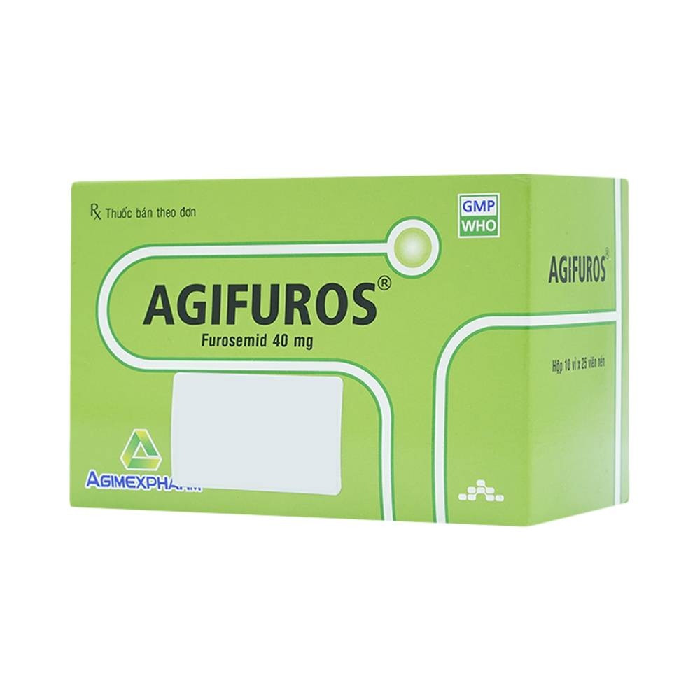 Hình ảnh Thuốc Agifuros 40mg Agimexpharm điều trị phù phổi cấp, phù do tim, gan, thận (10 vỉ x 25 viên)