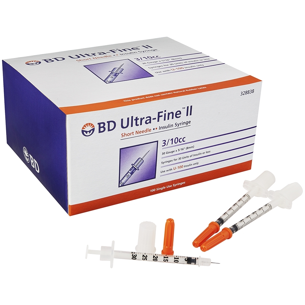 Hình ảnh Bơm tiêm tiểu đường BD Ultra -Fine II 3/10cc Becton (100 cây)