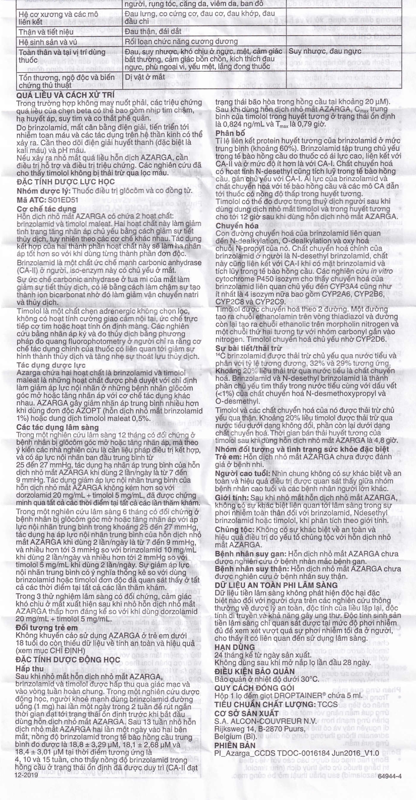 Hình ảnh Thuốc nhỏ mắt Azarga Alcon giảm áp lực nội nhãn (5ml)