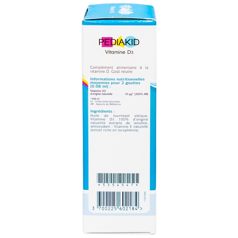 Hình ảnh Siro Pediakid Vitamin D3 bổ sung Vitamin D cho cơ thể, tăng hấp thụ canxi (20ml)