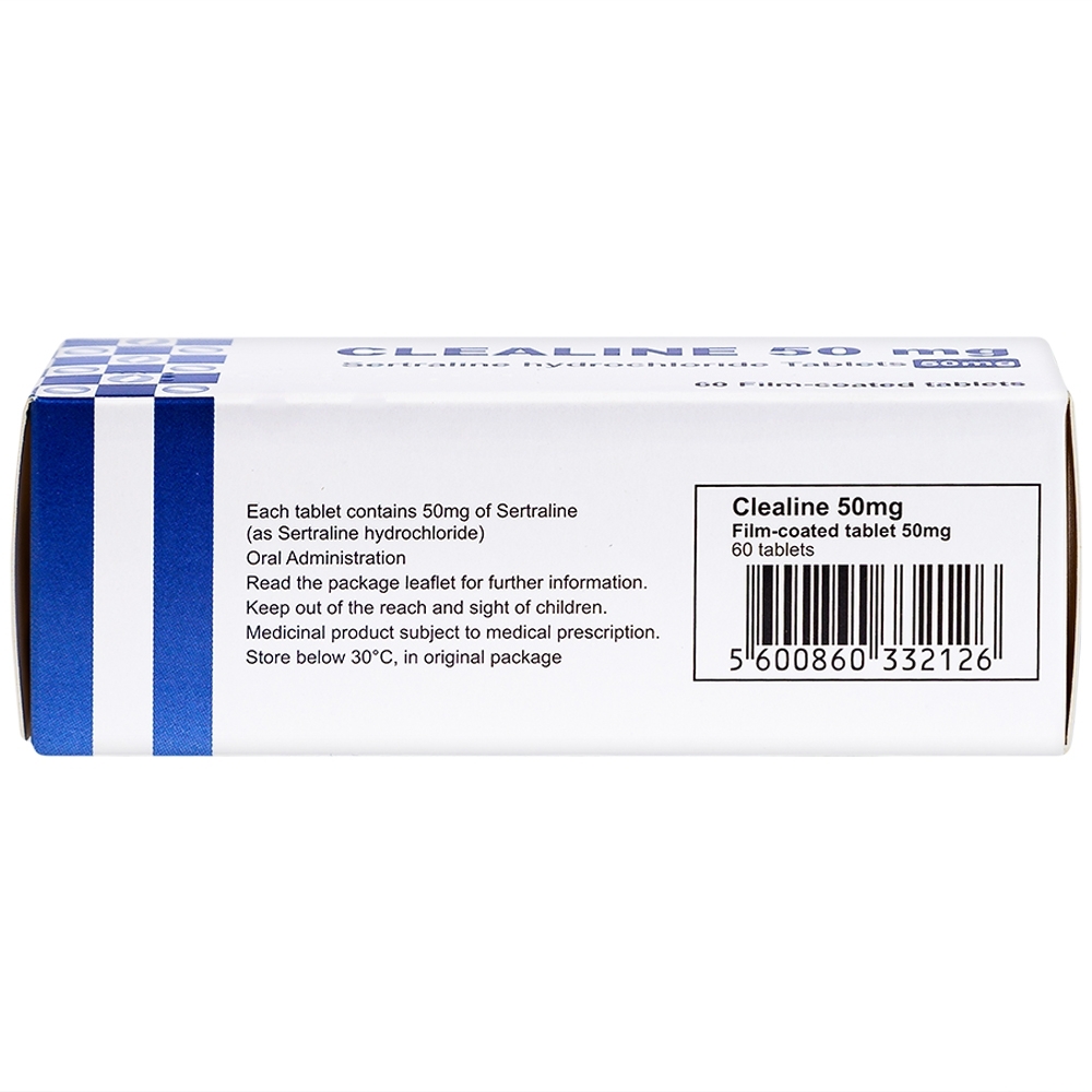 Hình ảnh Thuốc Clealine 50mg Atlantic điều trị triệu chứng trầm cảm, rối loạn cưỡng bức ám ảnh (6 vỉ x 10 viên)