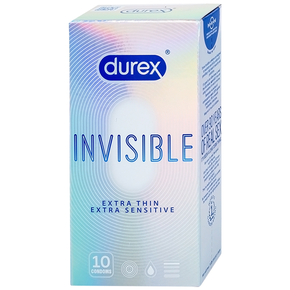 Hình ảnh Bao cao su Durex Invisible Extra Thin Extra Sensitive siêu mỏng, vừa vặn và ôm sát (10 cái)