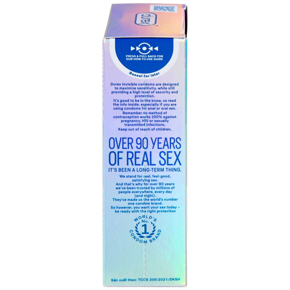 Hình ảnh Bao cao su Durex Invisible Extra Thin Extra Sensitive siêu mỏng, vừa vặn và ôm sát (10 cái)