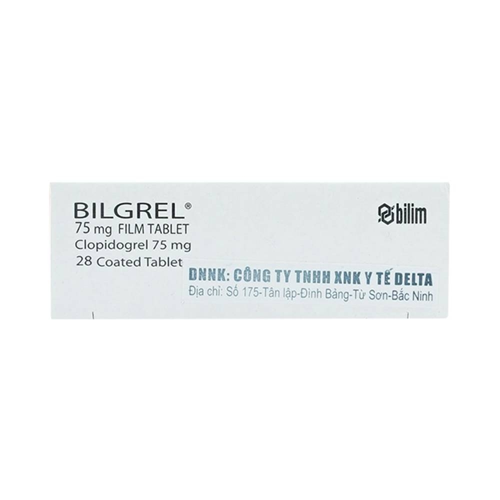 Hình ảnh Thuốc Bilgrel 75mg Bilim Ilac điều trị nhồi máu cơ tim, đột quỵ, bệnh động mạch ngoại biên (2 vỉ x 14 viên)
