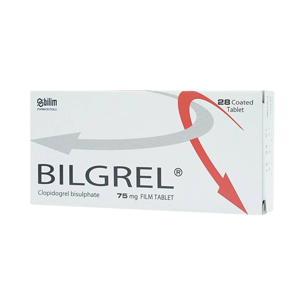 Hình ảnh Thuốc Bilgrel 75mg Bilim Ilac điều trị nhồi máu cơ tim, đột quỵ, bệnh động mạch ngoại biên (2 vỉ x 14 viên)