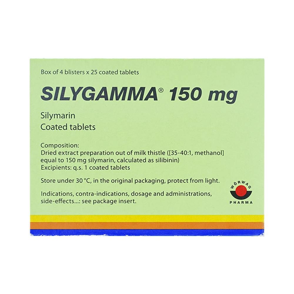 Hình ảnh Thuốc Silygamma 150mg Worwag điều trị viêm gan mãn tính, xơ gan (4 vỉ x 25 viên)
