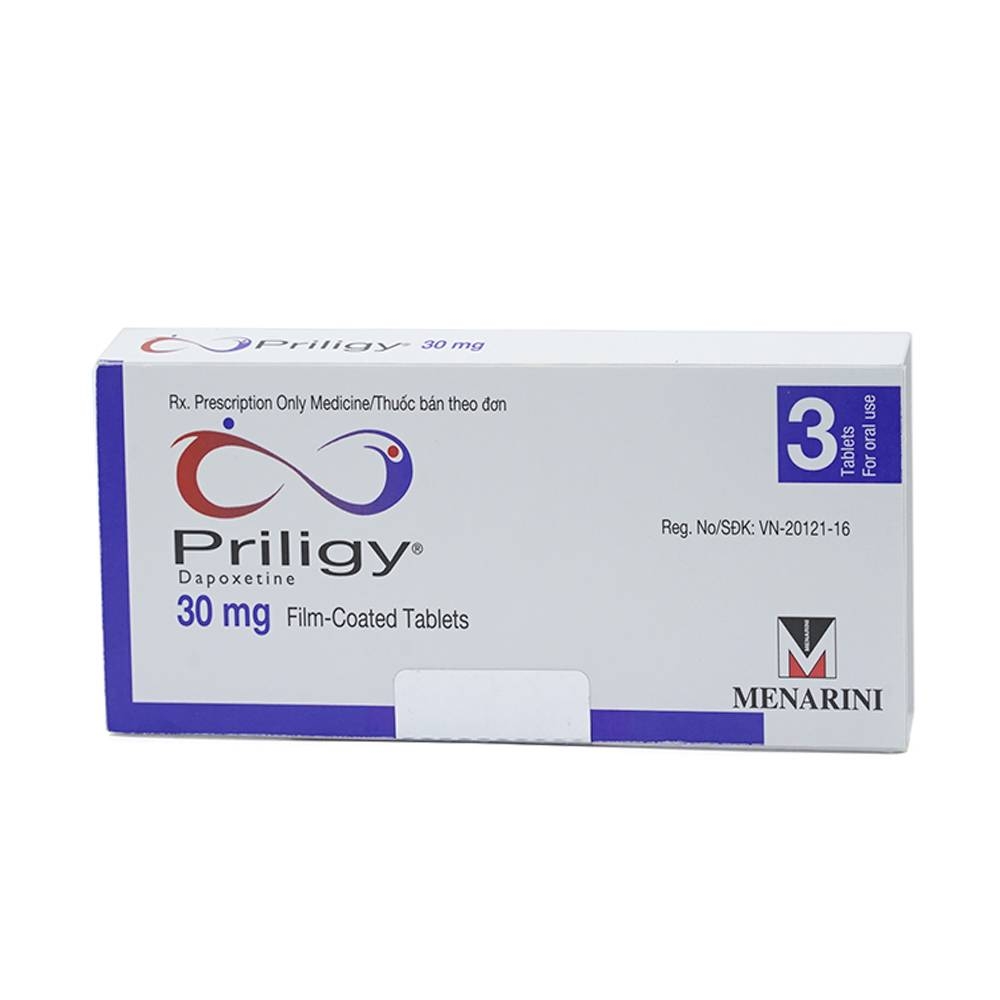 Hình ảnh Thuốc Priligy 30mg Menarini điều trị xuất tinh sớm (1 vỉ x 3 viên)
