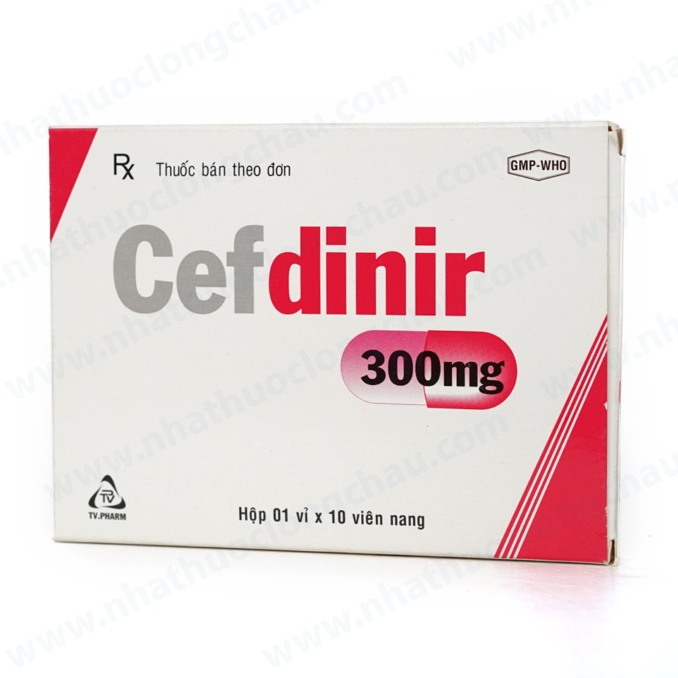 Hình ảnh Thuốc Cefdinir 300mg TV.Pharm điều trị viêm phổi cộng đồng, viêm phế quản mạn (1 vỉ x 10 viên)