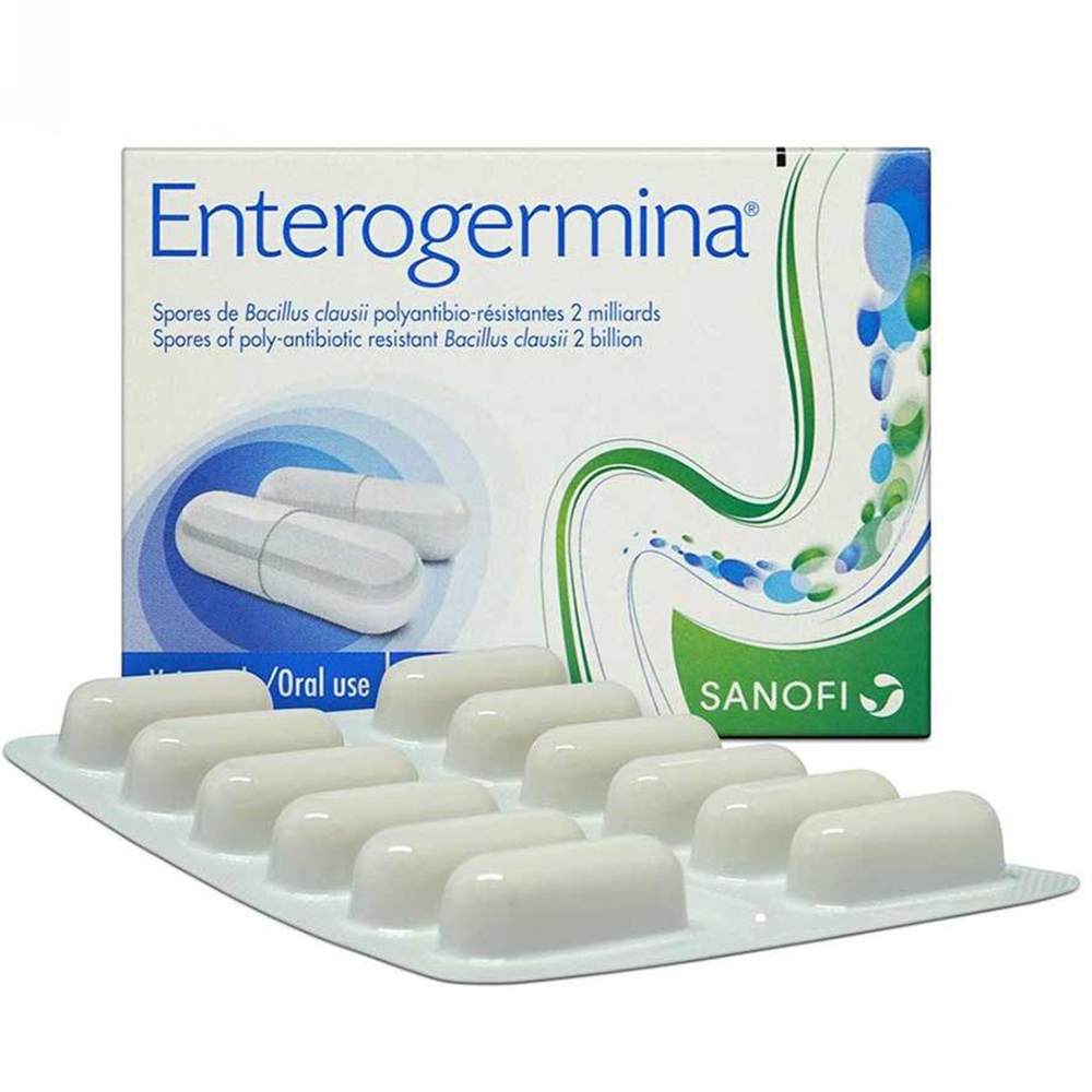 Hình ảnh Thuốc Enterogermina Sanofi điều trị và phòng ngừa rối loạn vi sinh đường ruột (1 vỉ x 12 viên)