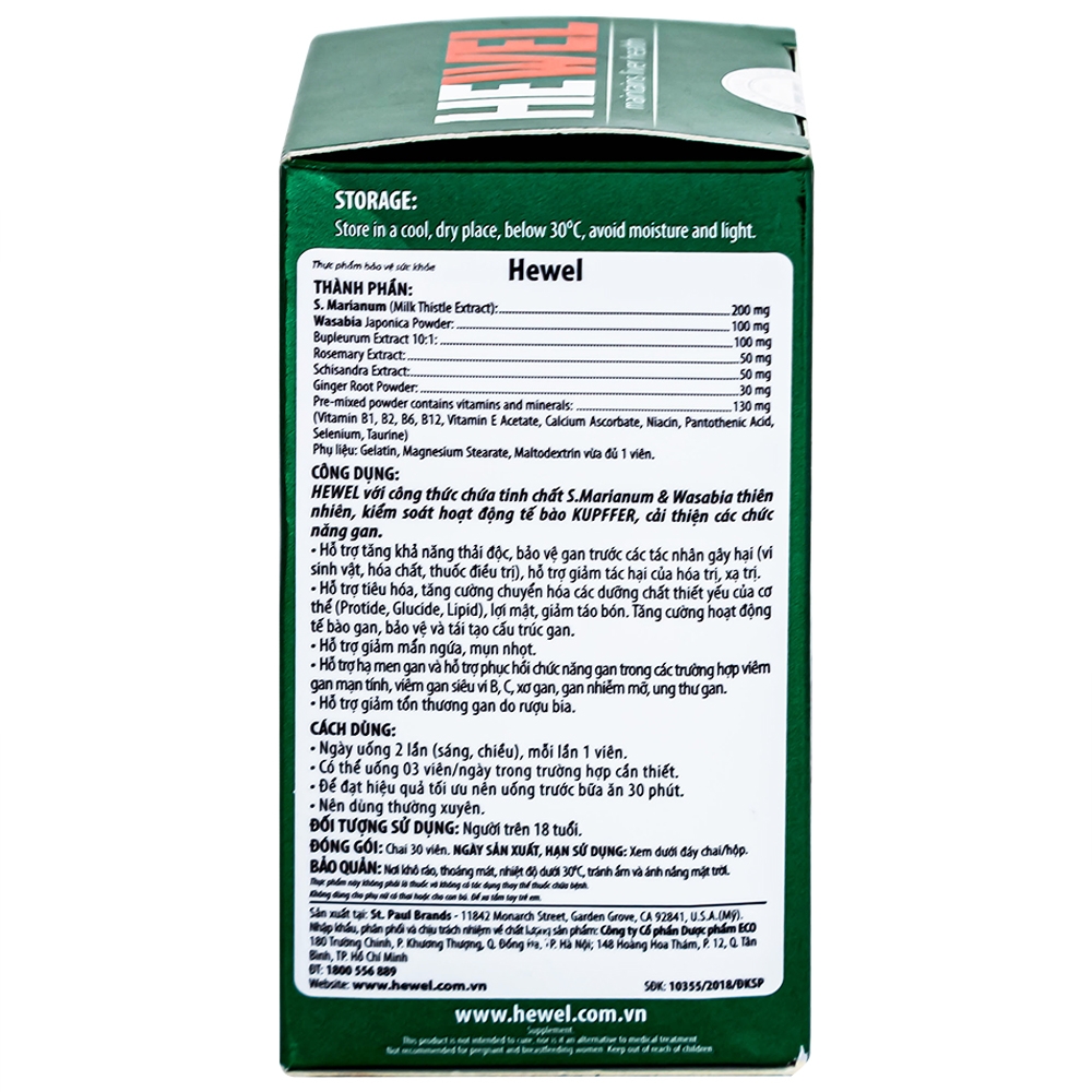 Hình ảnh Viên uống Hewel Ecogreen hỗ trợ tăng khả năng thải độc, bảo vệ gan (30 viên)