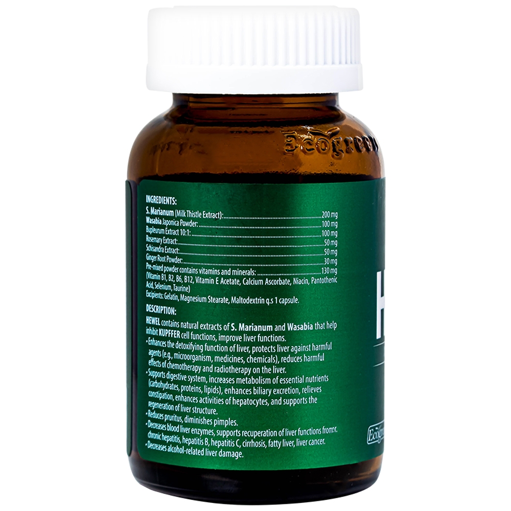 Hình ảnh Viên uống Hewel Ecogreen hỗ trợ tăng khả năng thải độc, bảo vệ gan (30 viên)