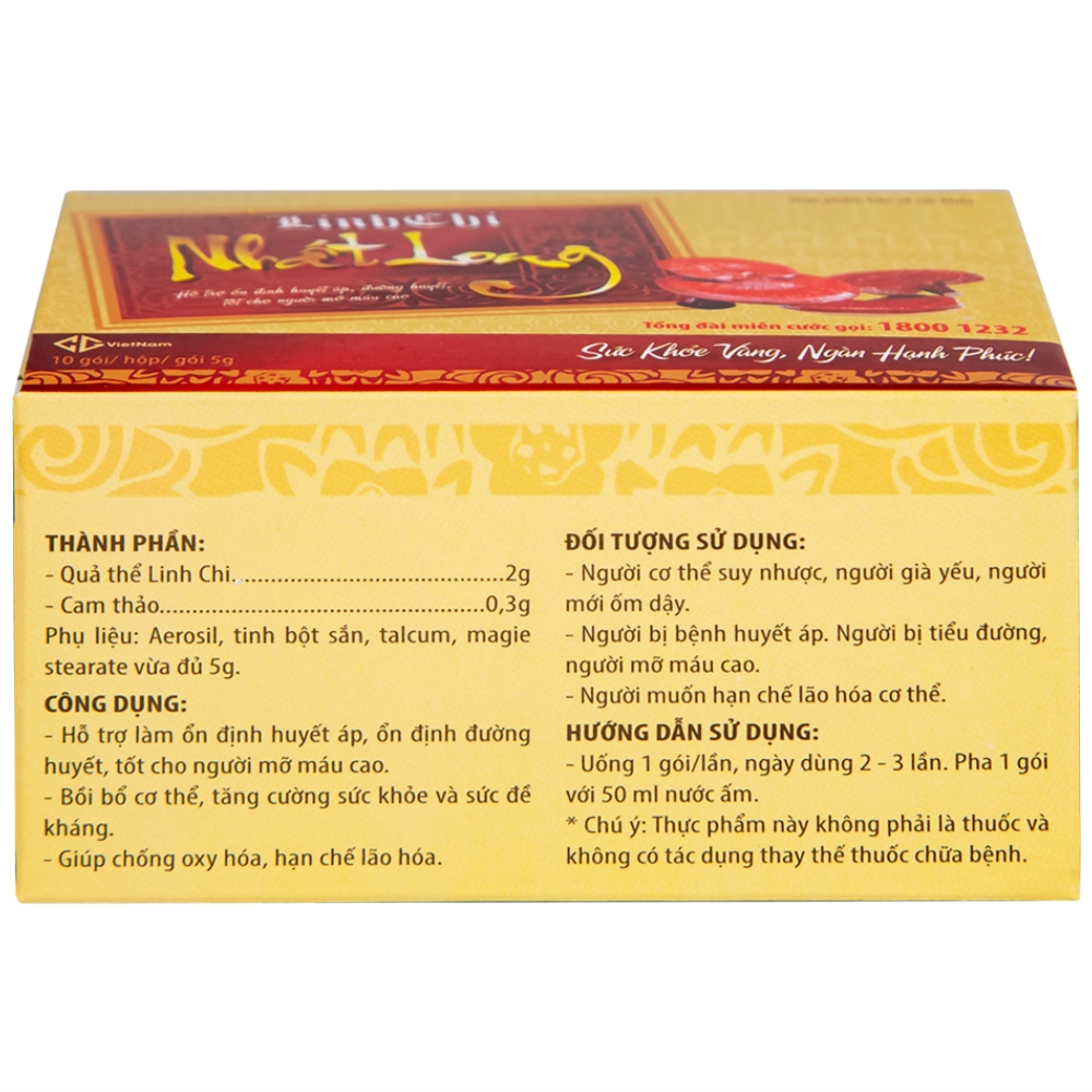 Hình ảnh Linh Chi Nhất Long CG hỗ trợ làm ổn định huyết áp, ổn định đường huyết (30 gói)