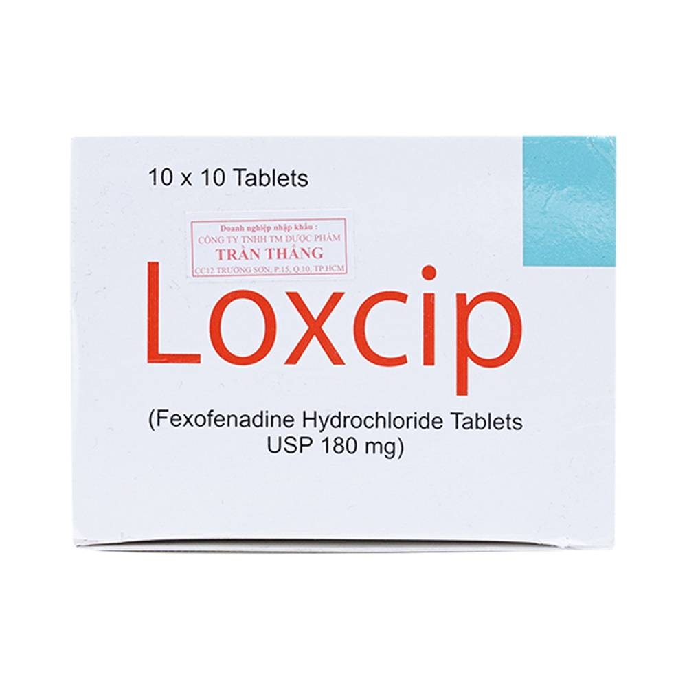 Hình ảnh Viên nén Loxcip 180mg Aurochem Pharma điều trị các chứng viêm mũi dị ứng (10 vỉ x 10 viên)