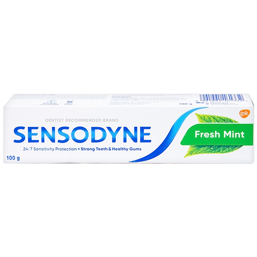 Hình ảnh Kem đánh răng Sensodyne Fresh Mint bạc hà the mát, bảo vệ răng ê buốt mỗi ngày (100g)