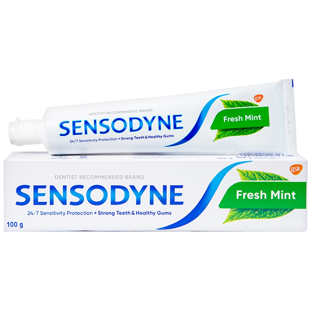Hình ảnh Kem đánh răng Sensodyne Fresh Mint bạc hà the mát, bảo vệ răng ê buốt mỗi ngày (100g)