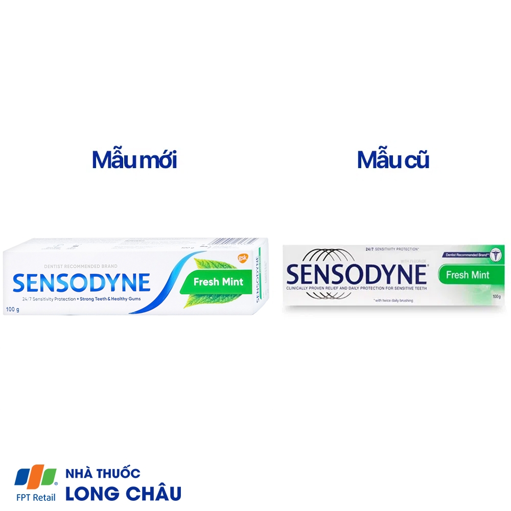 Hình ảnh Kem đánh răng Sensodyne Fresh Mint bạc hà the mát, bảo vệ răng ê buốt mỗi ngày (100g)