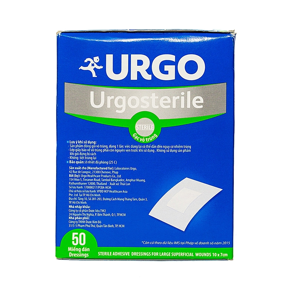 Hình ảnh Băng gạc Urgosterile size 10cm x 7cm vô trùng, thoáng khí, khả năng thấm hút cao (50 miếng)