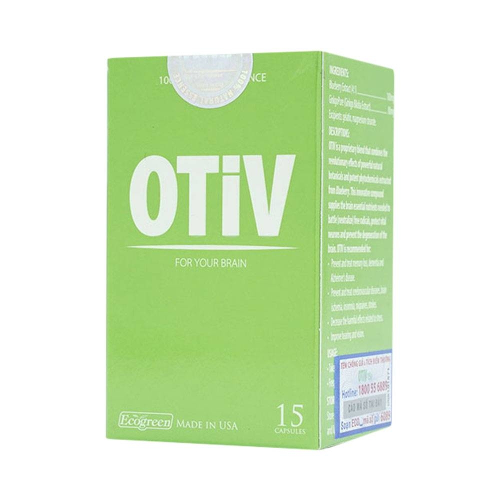 Hình ảnh Viên uống OTiV Ecogreen giúp tăng cường dưỡng chất cho não (15 viên)