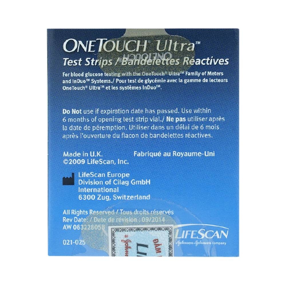 Hình ảnh Que thử đường huyết Onetouch Ultra dùng để lấy máu và cho kết quả nhanh chóng (25 cái)