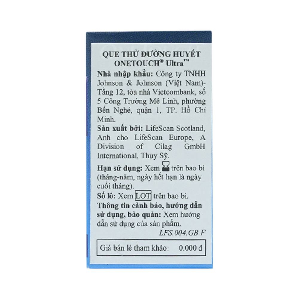 Hình ảnh Que thử đường huyết Onetouch Ultra dùng để lấy máu và cho kết quả nhanh chóng (25 cái)