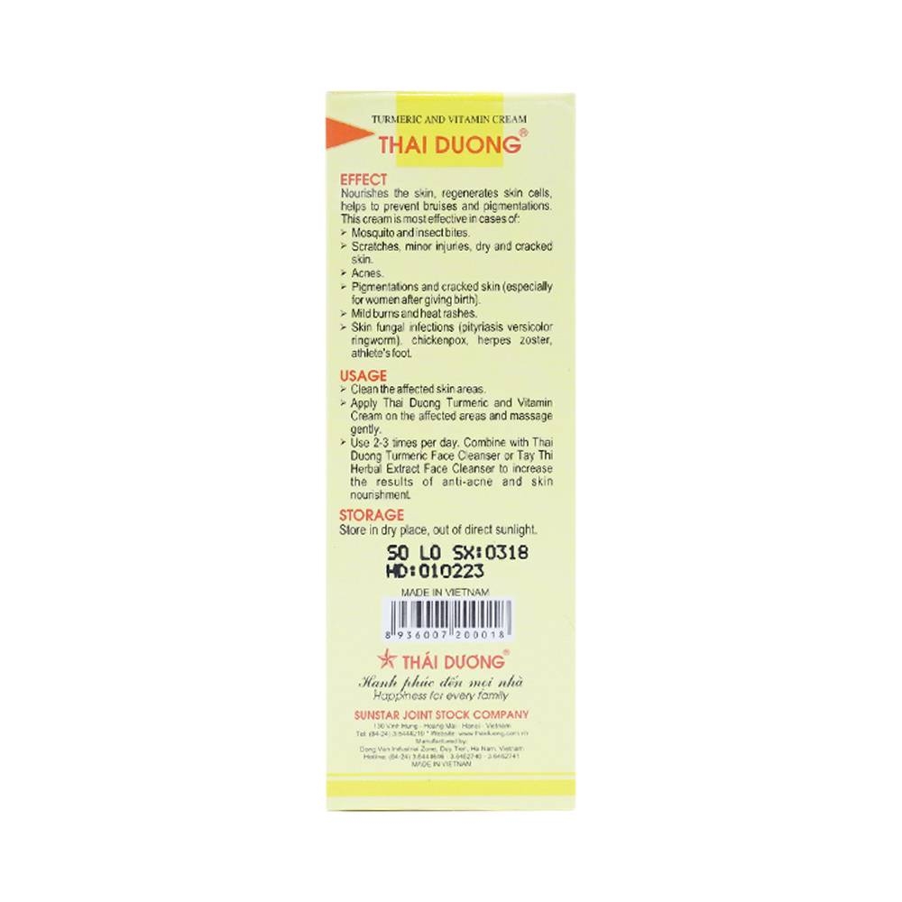 Hình ảnh Kem nghệ và vitamin Thái Dương Nano Bạc dưỡng da, nhanh liền sẹo, mờ vết thâm, nám (20g)