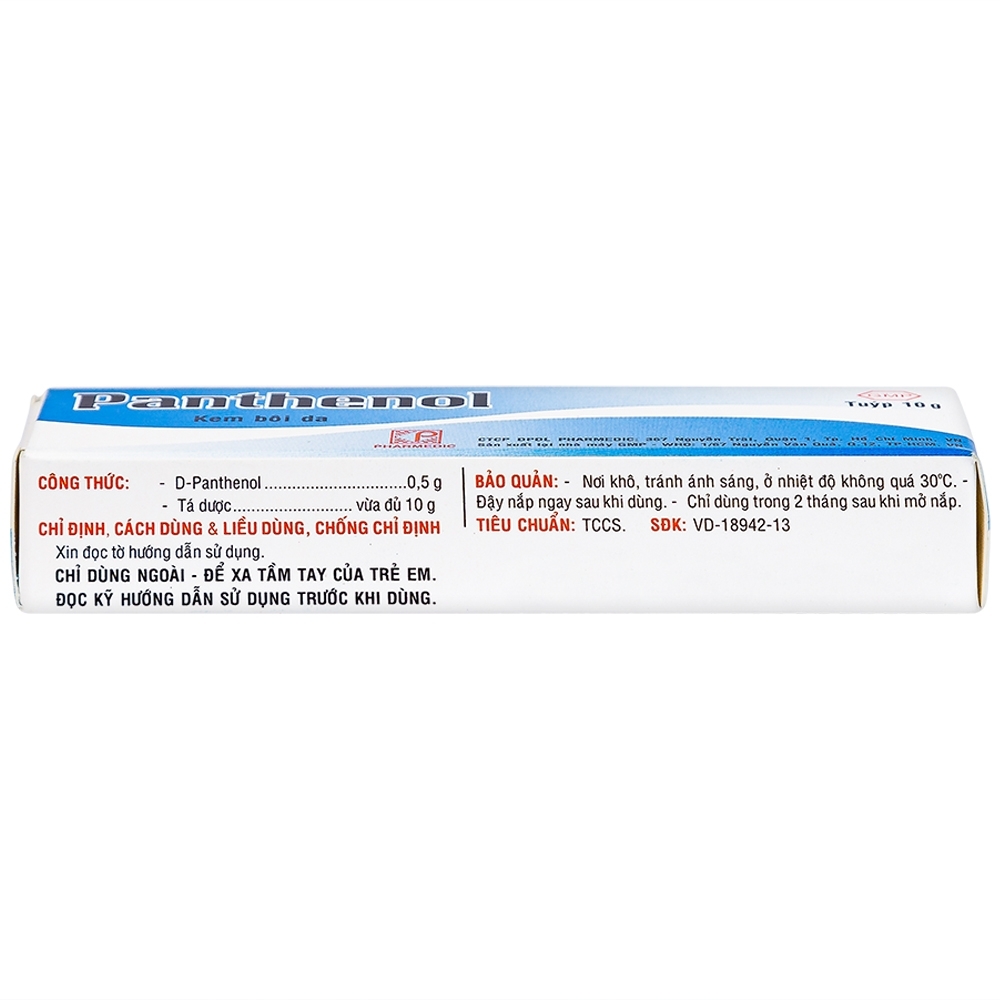 Hình ảnh Kem bôi da Panthenol Pharmedic điều trị tổn thương da, bỏng nhẹ, nứt da chân, nứt đầu vú (10g)