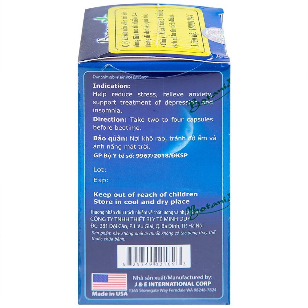 Hình ảnh Viên uống Bonisleep Botania giúp an thần, giảm căng thẳng thần kinh (30 viên)