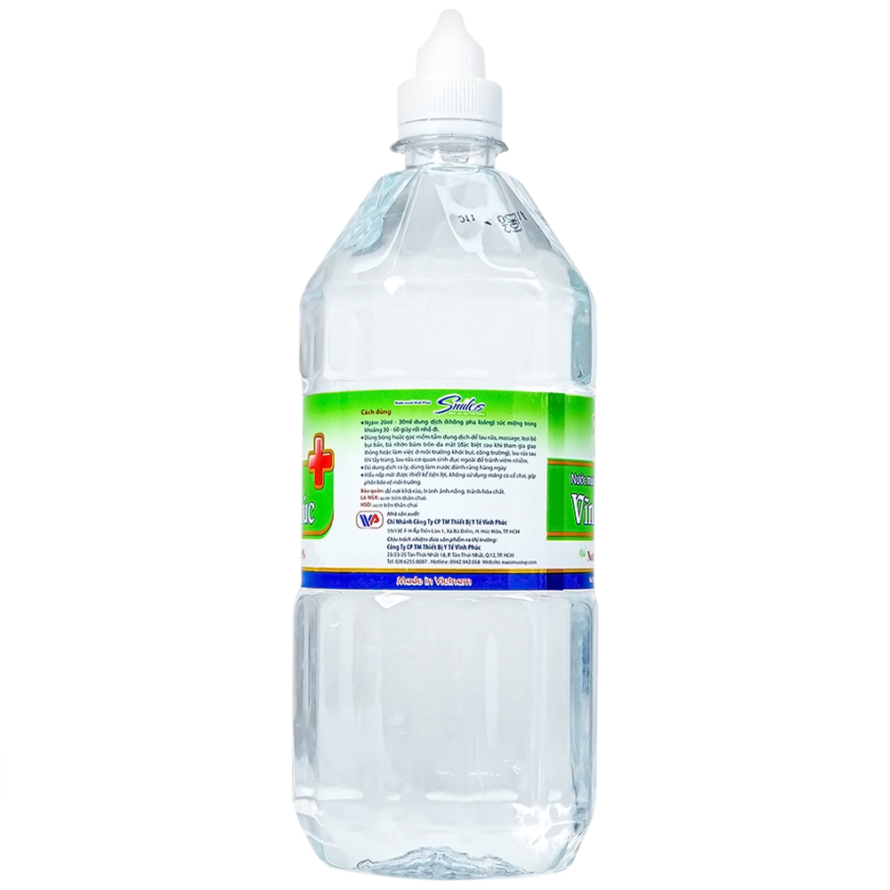 Hình ảnh Nước muối Vĩnh Phúc Natri Clorid 0.9% sát trùng vết thương (12 chai)