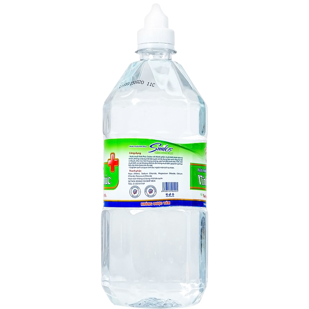 Hình ảnh Nước muối Vĩnh Phúc Natri Clorid 0.9% sát trùng vết thương (12 chai)