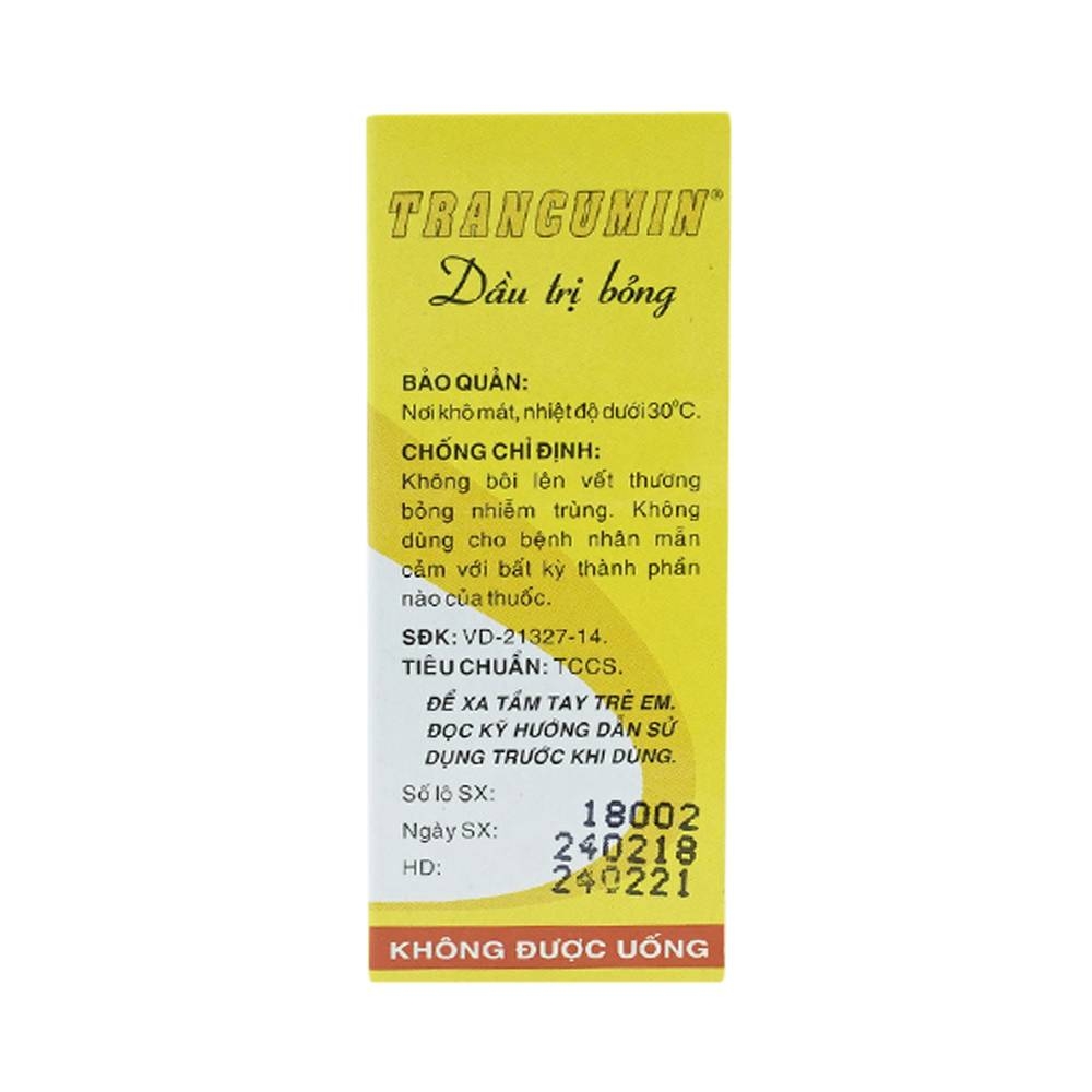 Hình ảnh Dầu trị bỏng Trancumin OPC giúp vết thương mau lành (25ml) 