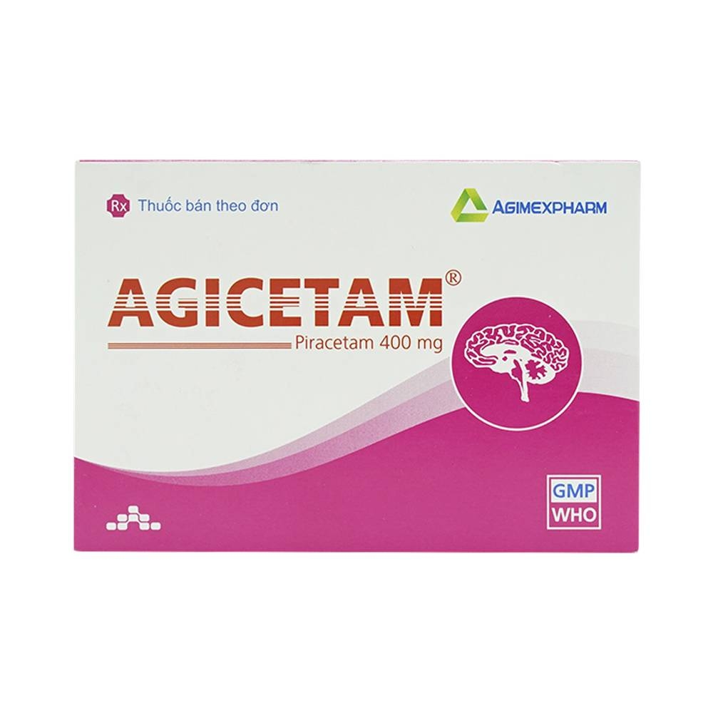 Hình ảnh Thuốc Agicetam 400 Agimexpharm điều trị triệu chứng chóng mặt (10 vỉ x 10 viên)