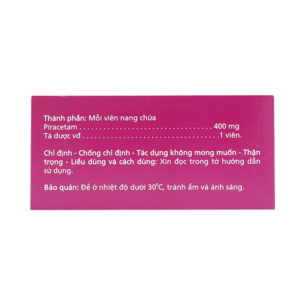 Hình ảnh Thuốc Agicetam 400 Agimexpharm điều trị triệu chứng chóng mặt (10 vỉ x 10 viên)