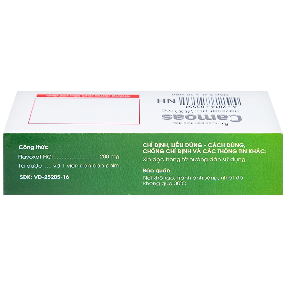 Hình ảnh Thuốc Camoas 200mg Medisun giảm triệu chứng khó tiểu, tiểu gấp, tiểu đêm (3 vỉ x 10 viên)