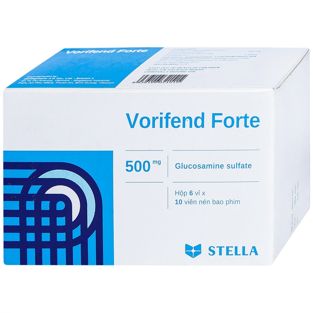 Hình ảnh Thuốc Vorifend Forte 500mg Stella giảm triệu chứng của thoái hoá khớp gối (6 vỉ x 10 viên)