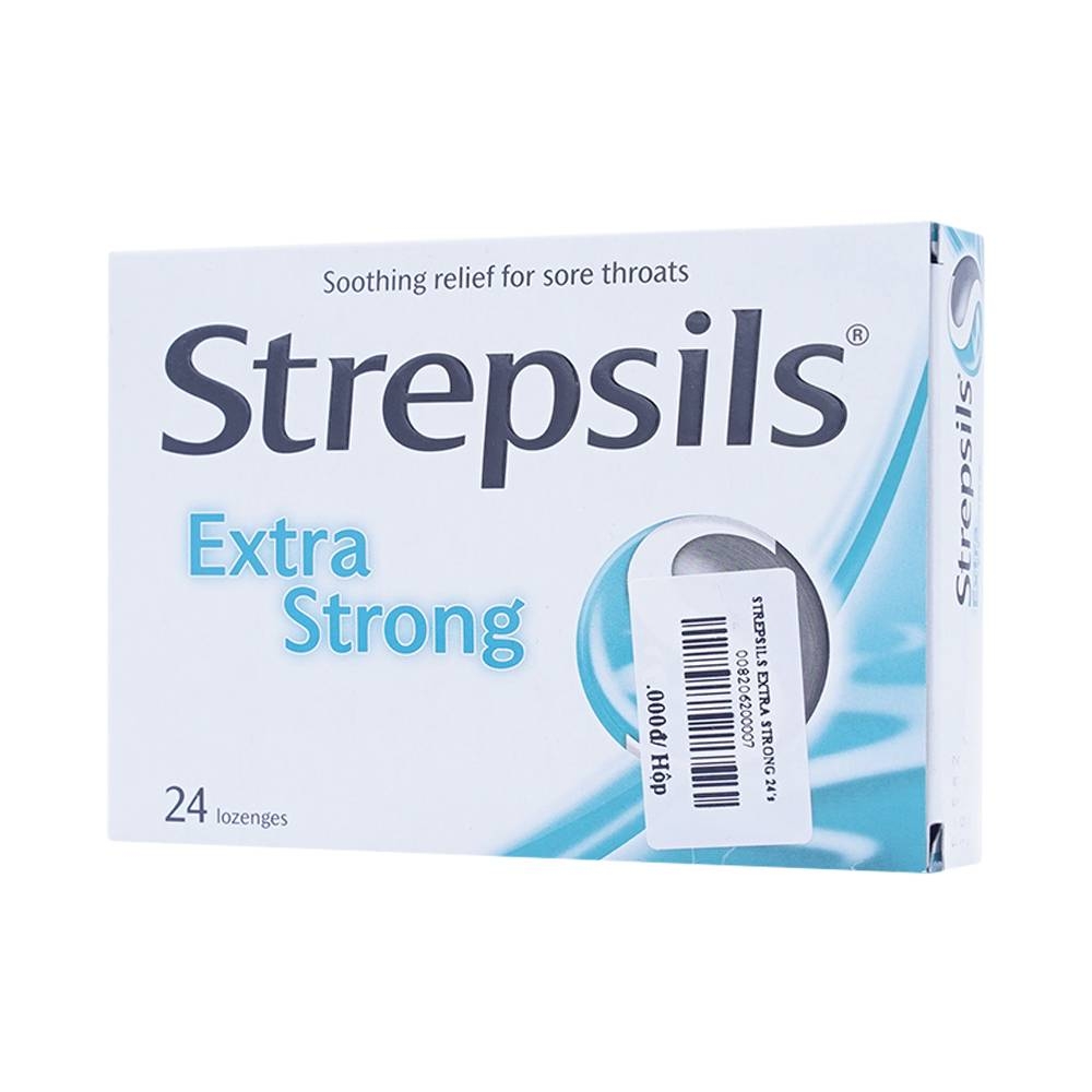 Hình ảnh Viên ngậm Strepsils Extra Strong Reckitt Benckiser kháng khuẩn để làm giảm đau họng (2 vỉ x 12 viên)
